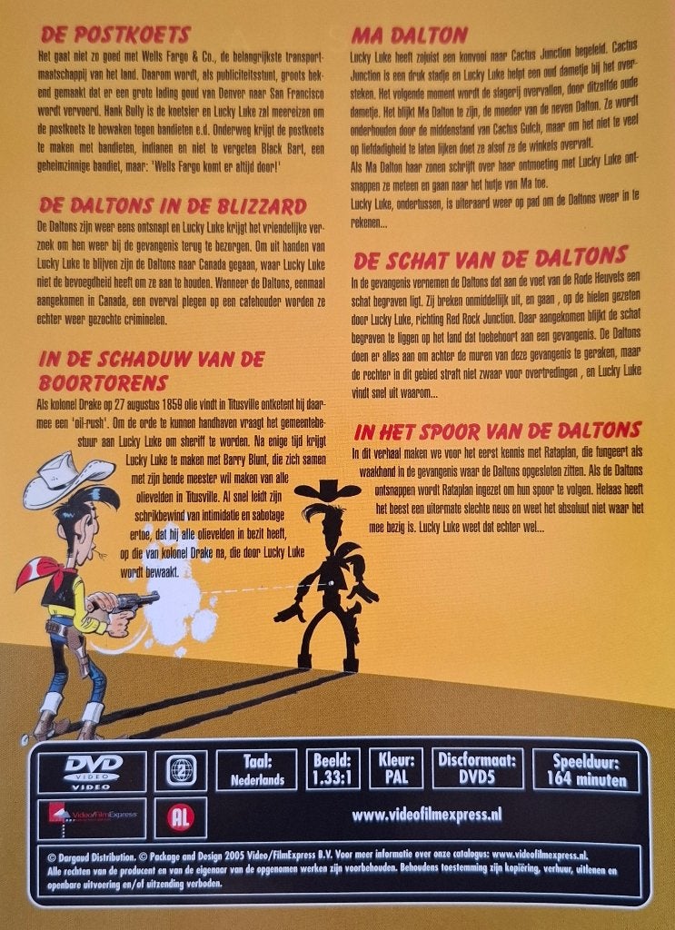 Lucky Luke De Postkoets Tenderfoot Witte Ridder Jesse James, Animatie, Verzamelbox, Alle leeftijden, Zo goed als nieuw