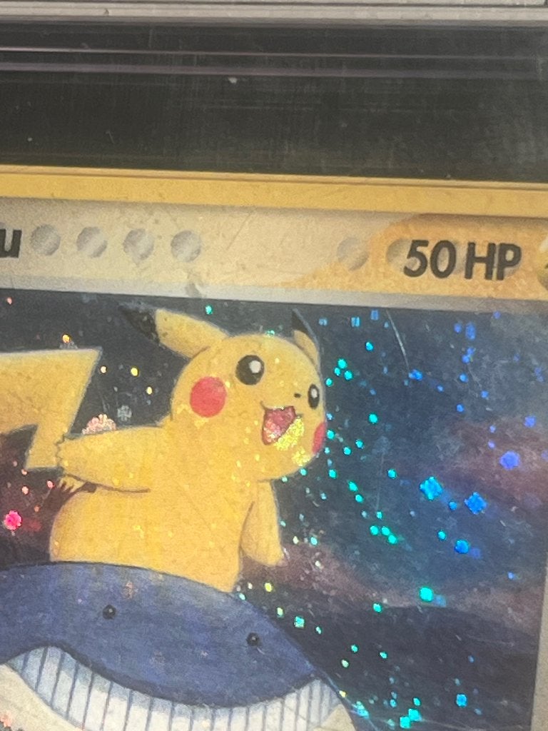 Pikachu Pokémon kaart holo error pop series promo, Ophalen of Verzenden, Zo goed als nieuw, Losse kaart, Foil