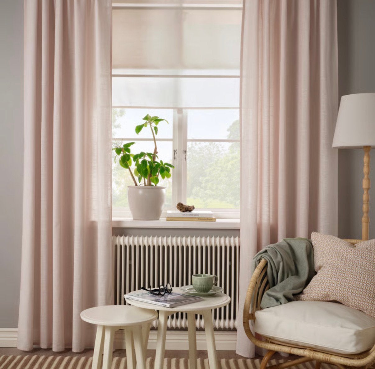 Roze vitragegordijnen | IKEA SILVERLÖNN, Ophalen of Verzenden, Zo goed als nieuw, IKEA, Gordijn