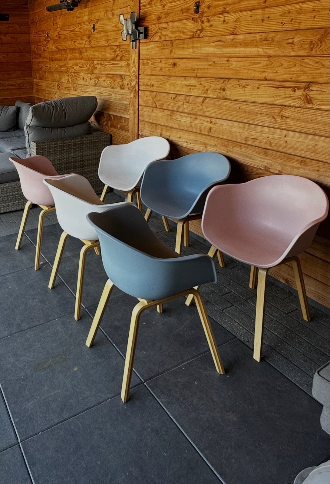 6 mooie (tuin) stoelen in verschillende kleuren, Huis en Inrichting, Stoelen, Ophalen, Overige kleuren, Zo goed als nieuw, Vijf, Zes of meer stoelen