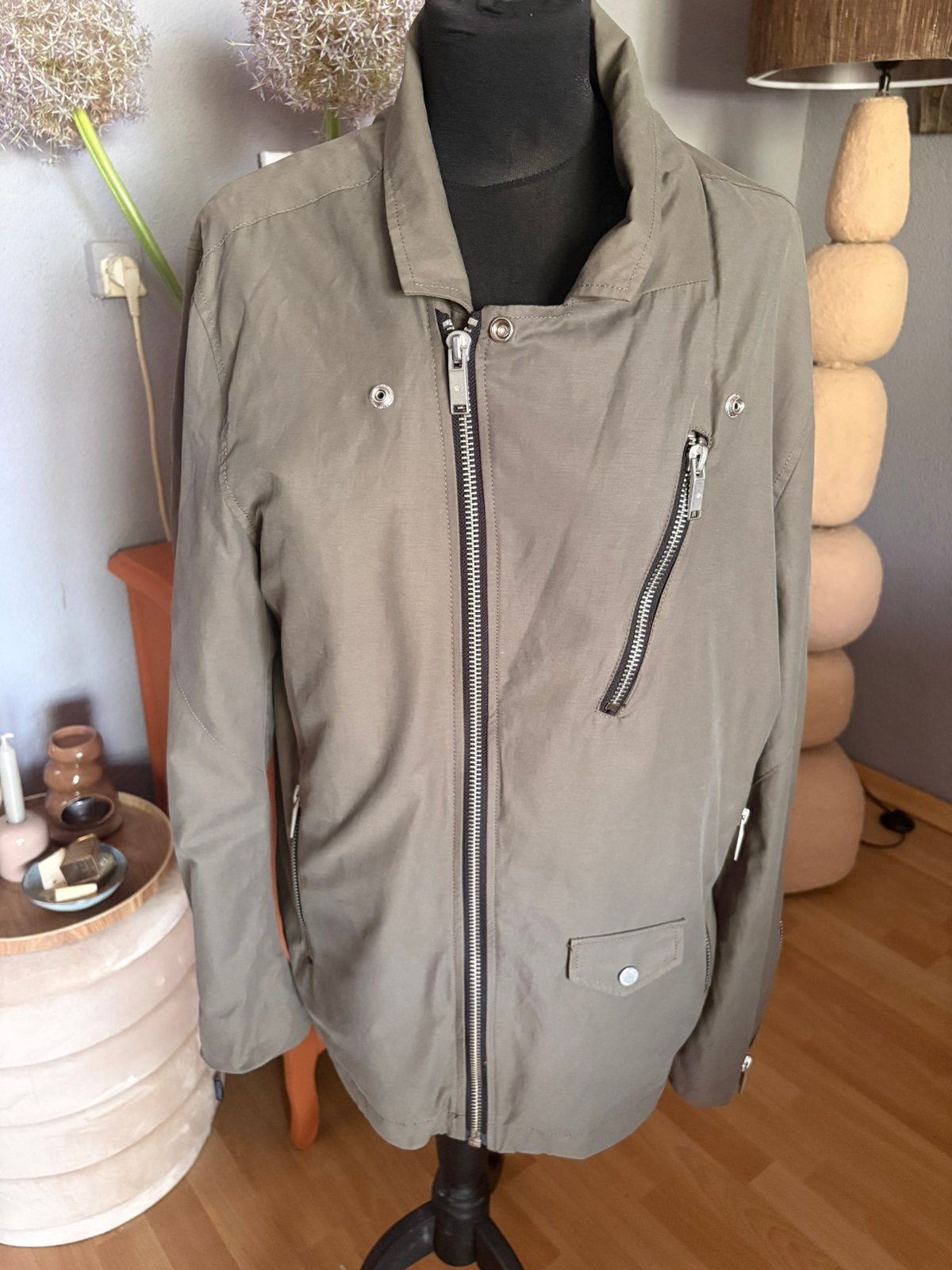 Urban Bikerjas JUNKIE XL kaki groen mt XL ZGAN, Ophalen of Verzenden, Zo goed als nieuw, Maat 56/58 (XL), Groen