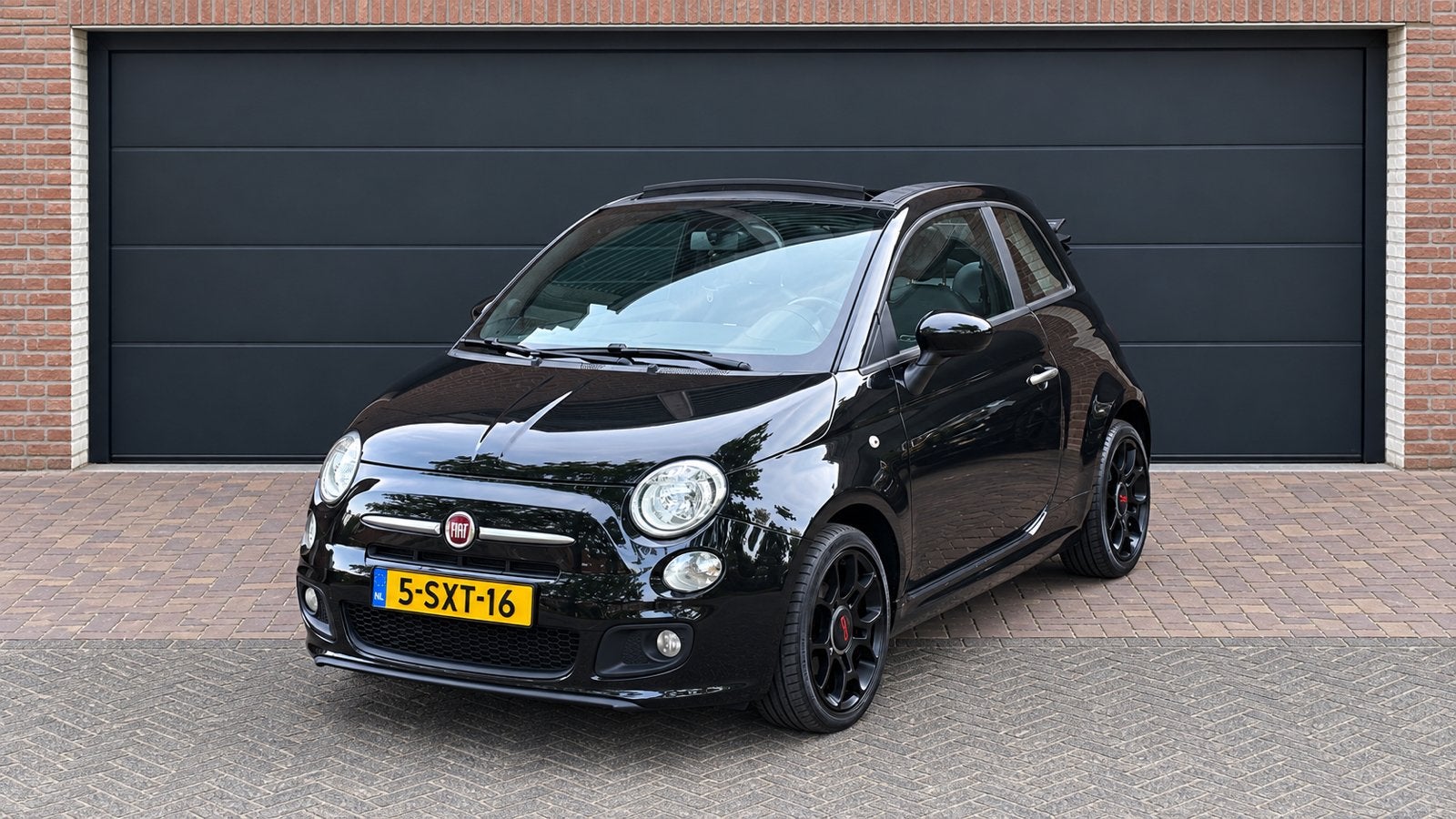 Fiat 500C Sport 0.9 Turbo Cabriolet | Bluetooth | PDC |Airco, Cabriolet, Zwart, Bedrijf, Handgeschakeld