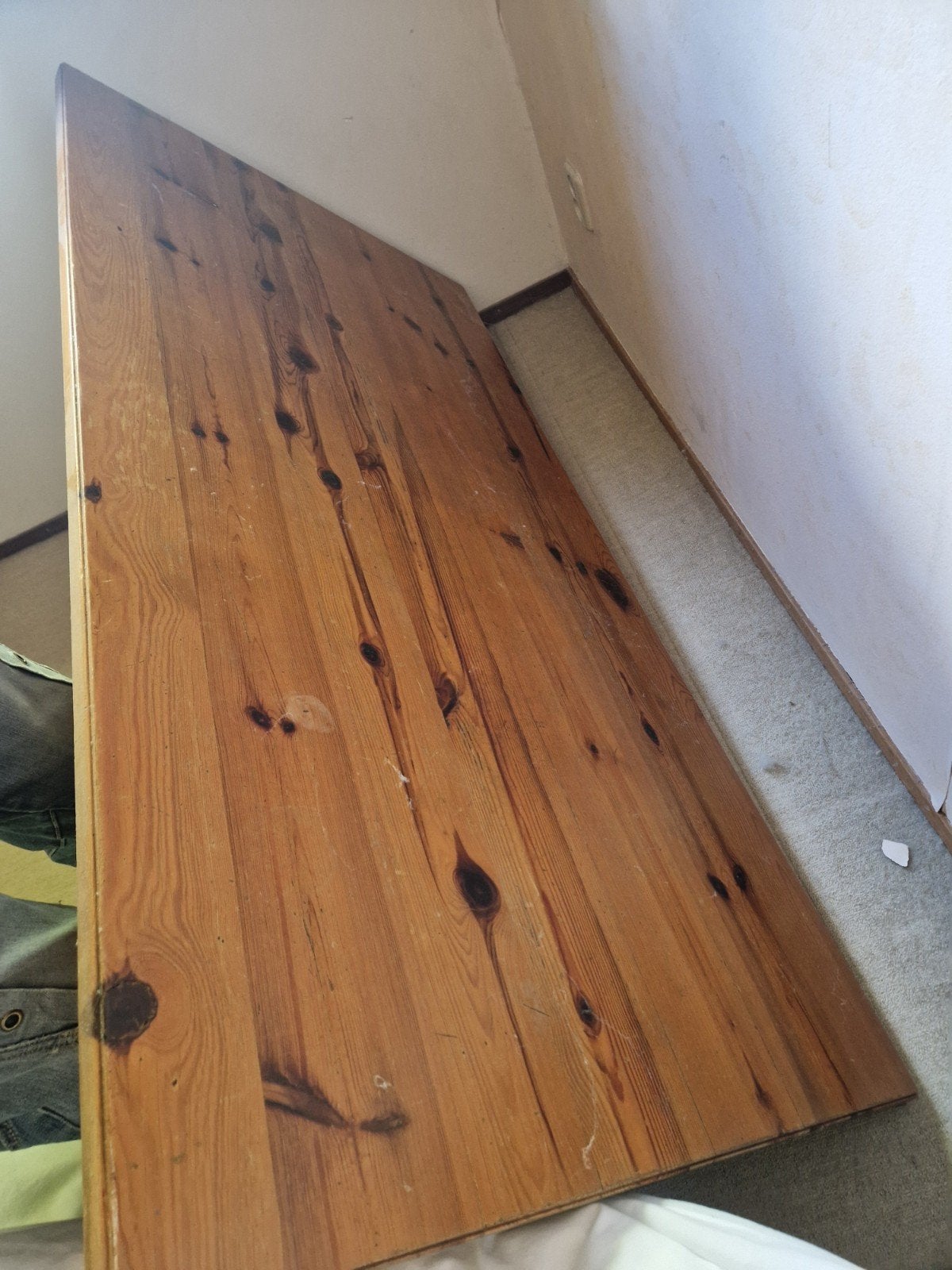 Massief houten tafel / werkblad, Doe-het-zelf en Verbouw, Ophalen, Gebruikt, 25 tot 50 mm, Eiken