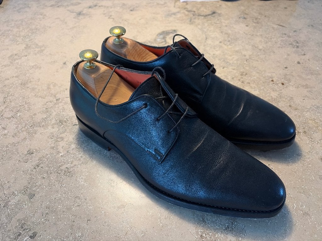 Santoni Goodyear Nette Schoenen - UK7, Zeer Goede Staat, Zwart, Ophalen of Verzenden, Zo goed als nieuw, Santoni