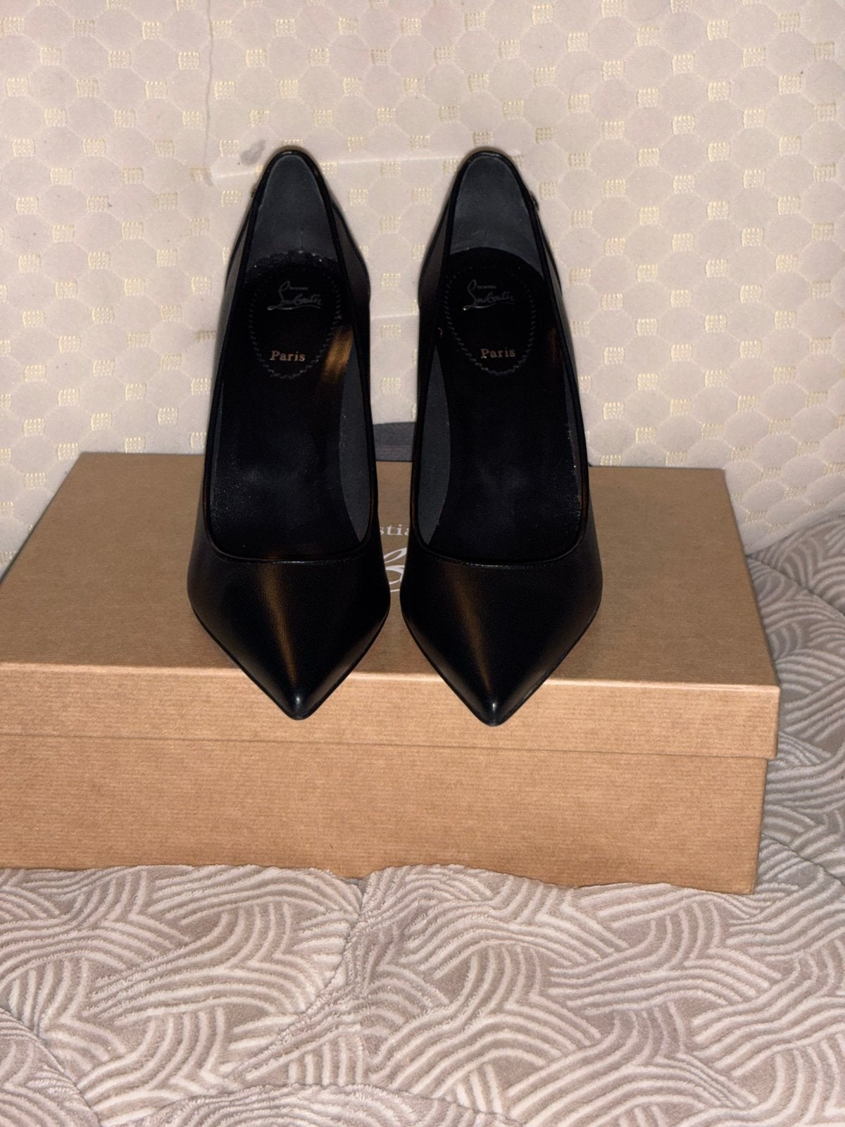 Christian Louboutin Kate 85mm Pumps Zwart Maat 41, Pumps, Verzenden, Zwart, Nieuw