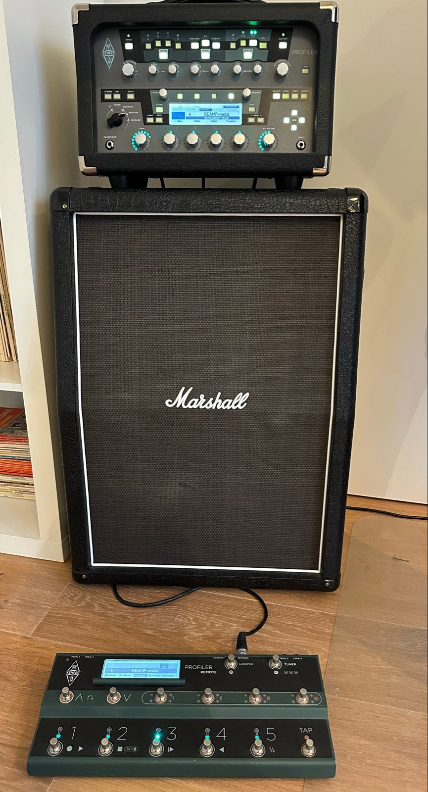 Marshall cabinet met 2 FR speakers voor versterker modelers, Ophalen, Gebruikt, Gitaar, 100 watt of meer