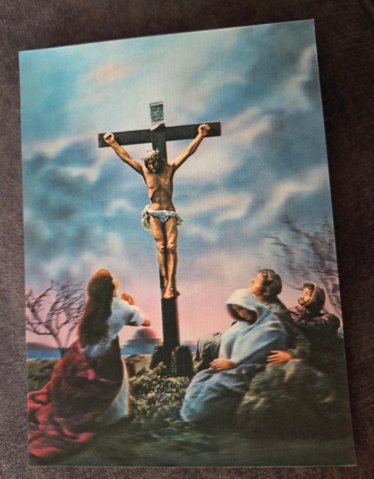 Vintage 3D Ansichtkaart: Christus aan het Kruis, Verzenden, Ongelopen, Overige thema's