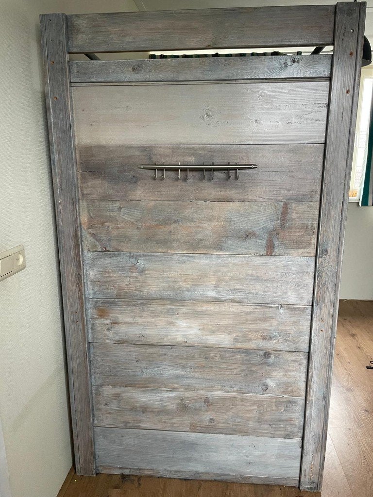 Bedstee, Ophalen, Eenpersoons, Grijs, Hout