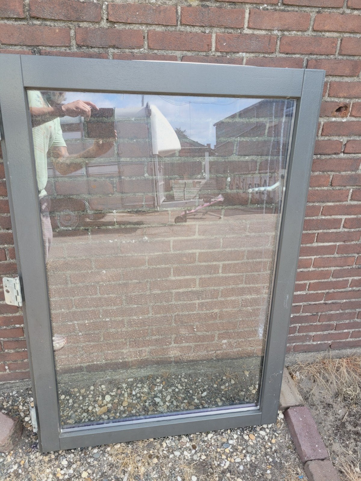 Gebruikt gevelraam met dubbelglas, Ophalen, Gevelraam of Ruit, Gebruikt, 80 tot 120 cm
