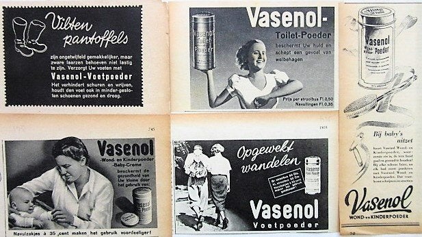 65 vintage advertenties reclames drogisterij producten 35-38, Ophalen of Verzenden, Gebruikt, Overige typen