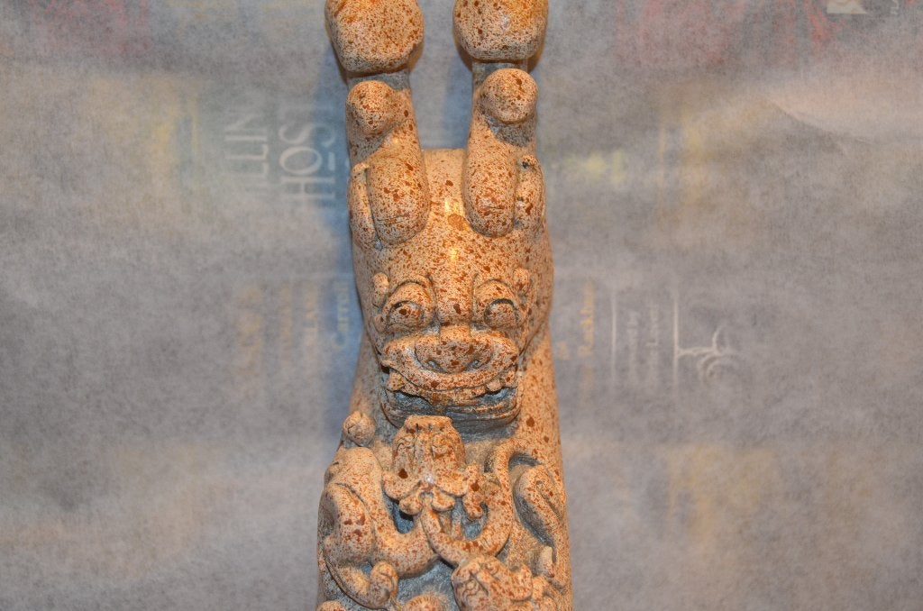 Chinees Boedhistische Ruyi scepter nefriet, 20e eeuw ipst., Steen/keramiek, Beige, Ophalen of Verzenden, 35 cm