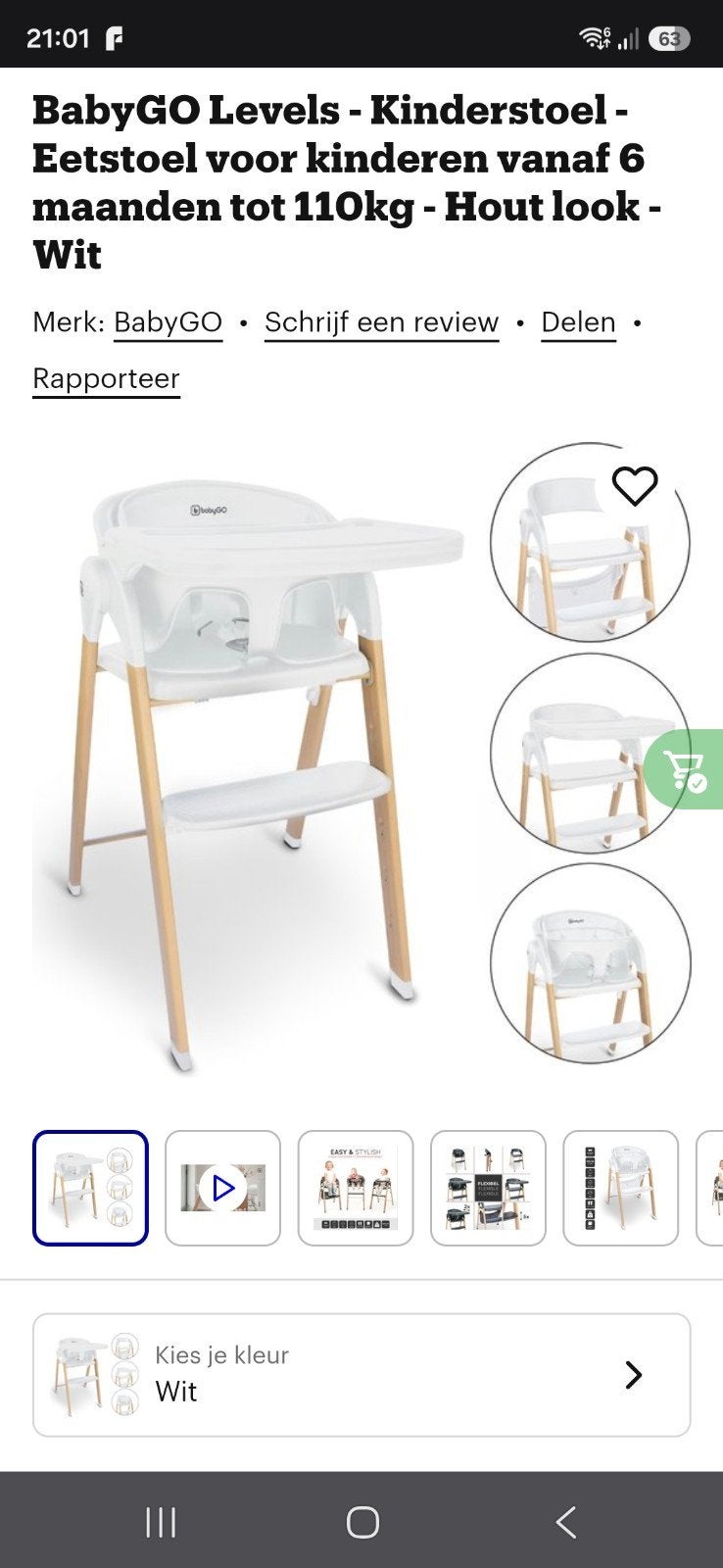 BabyGO Levels Kinderstoel - Zo goed als nieuw, Kinderen en Baby's, Kinderstoelen, Ophalen, Zo goed als nieuw, Meegroeistoel, Gordel(s)