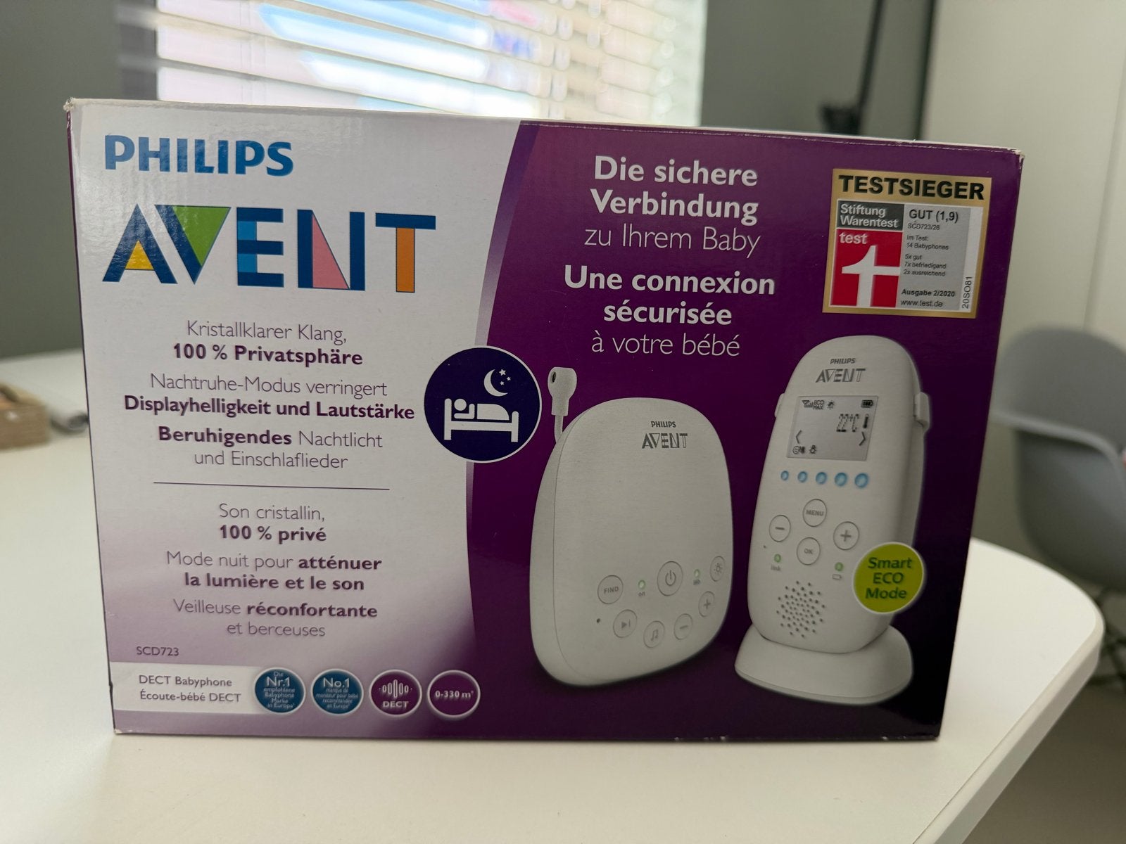 Babyfoon Philips Avent SCD723 DECT in zeer goede staat, Ophalen of Verzenden, Zo goed als nieuw, 250 meter of meer, Digitaal