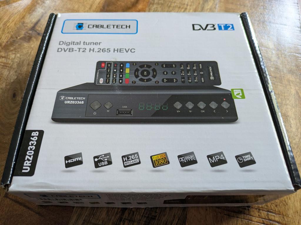 Cabletech DVB-T2 H.265 HEVC tuner, Ophalen, Zo goed als nieuw, Decoder
