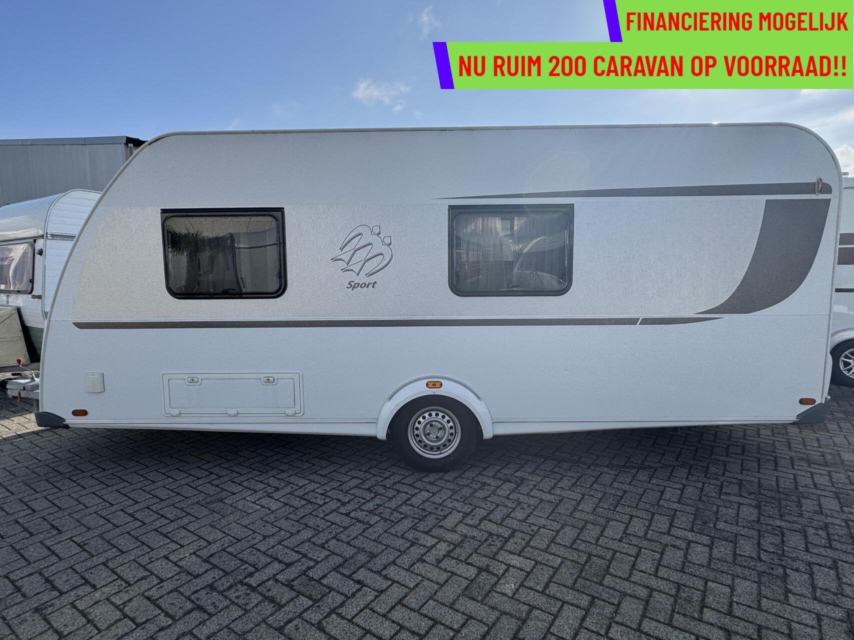Knaus SPORT 500 FDK, STAPELBED, FRANSBED, TREINZIT, VOORTENT, Hordeur, 7 tot 8 meter, Bedrijf, Treinzit