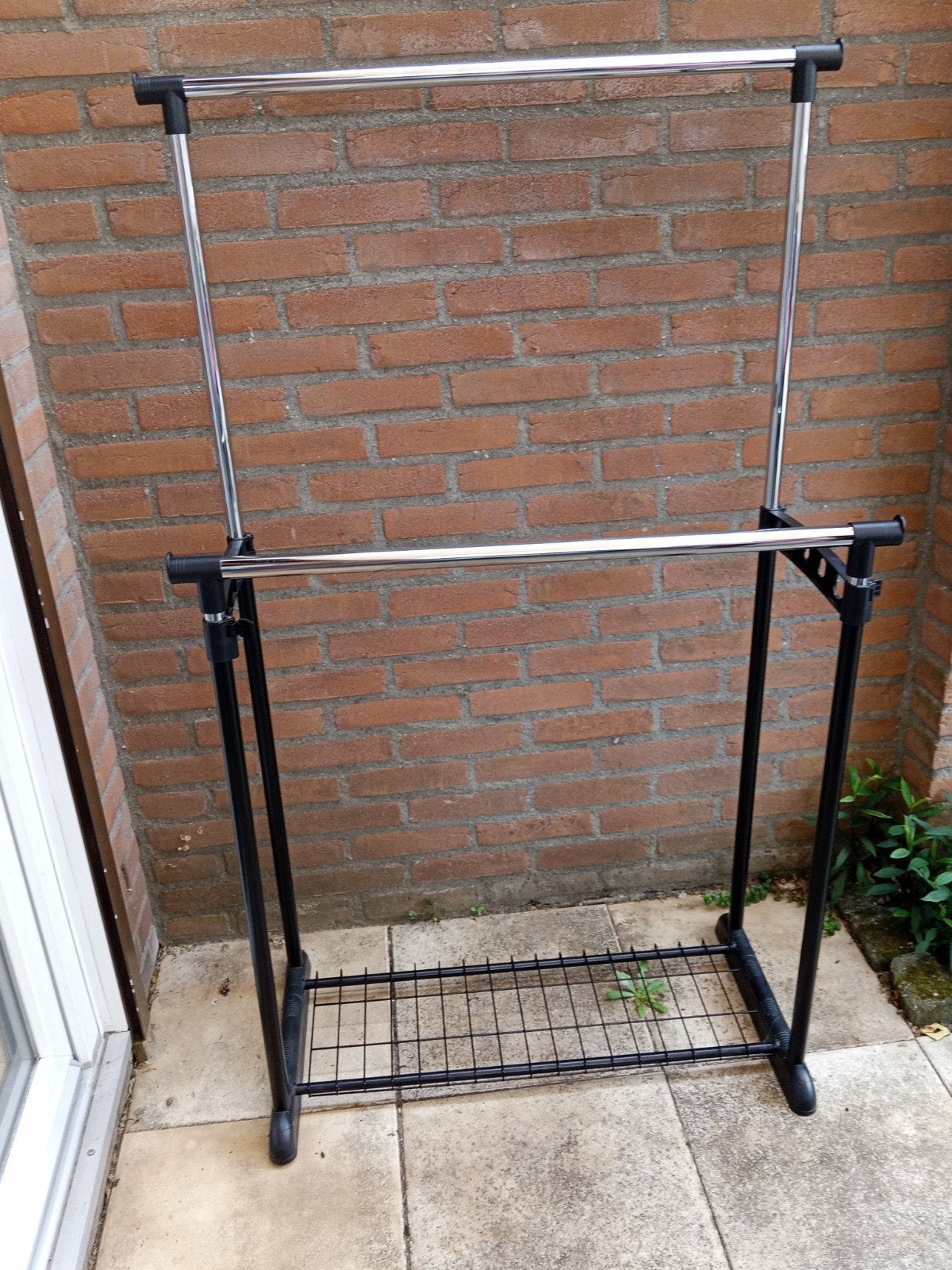 kledingrek met twee stangen, Ophalen, Met wielen, Gebruikt