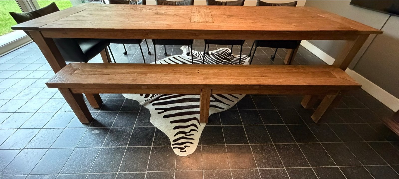 Teak eettafel  - 3 meter, Gebruikt, 100 tot 150 cm, Teakhout, 200 cm of meer