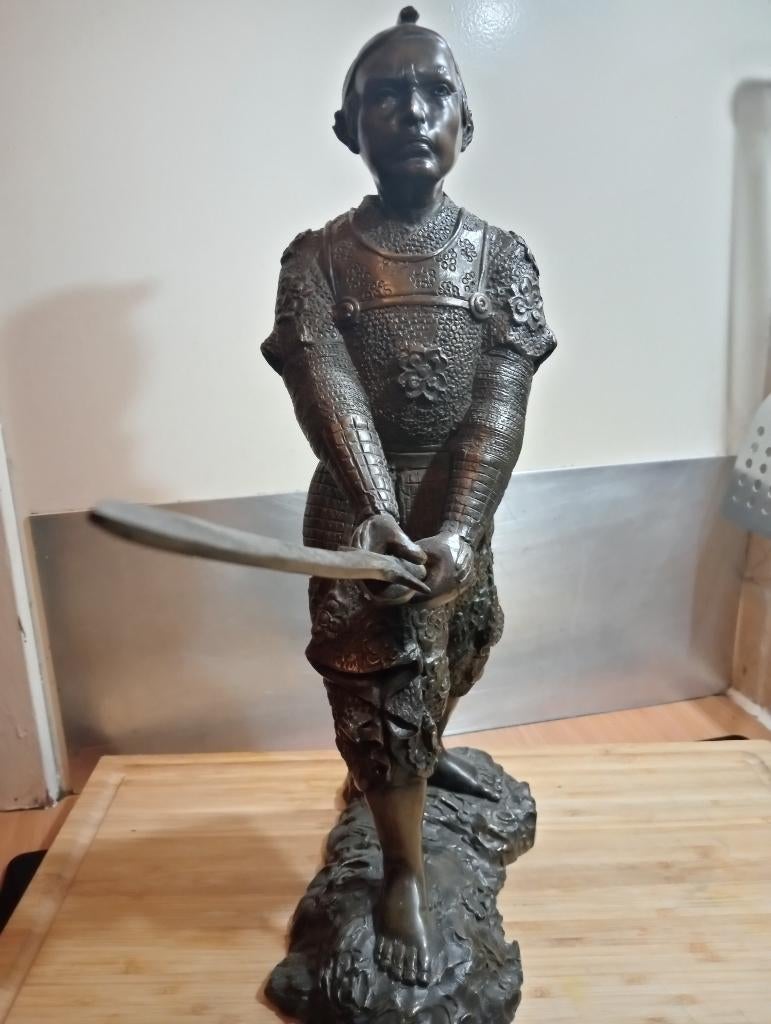 Bronzen Japans zwaardvechter samoerai , Chinese ,  Aziatisch, Antiek en Kunst, Kunst | Beelden en Houtsnijwerken, Ophalen