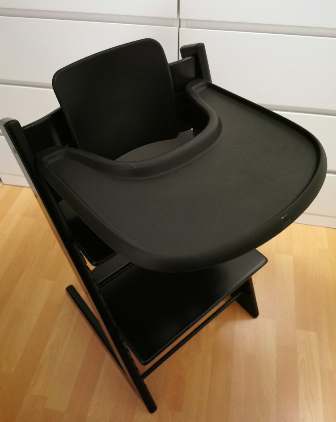 COMPLETE Stokke Tripp Trapp kinderstoel ZWART triptrap trip, Ophalen, Zo goed als nieuw, Meegroeistoel, Aanschuifbaar