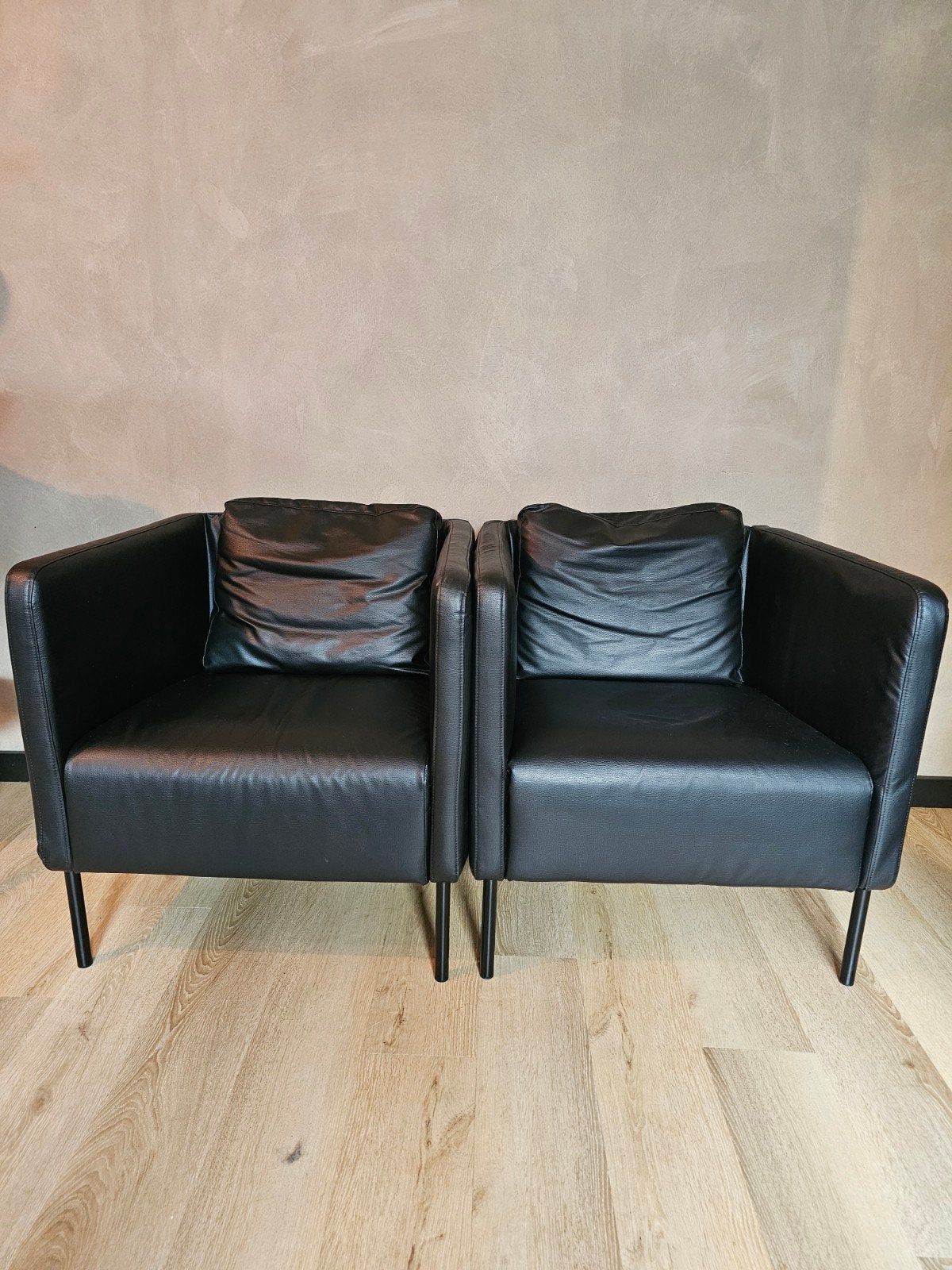 IKEA EKERÖ fauteuils zwart – set van 2, Ophalen, 75 tot 100 cm, 50 tot 75 cm