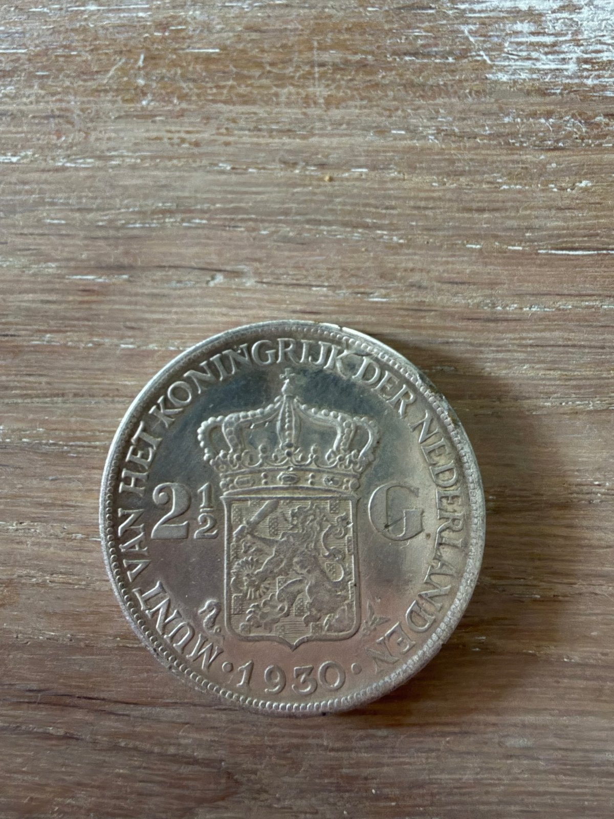 Zilveren 2½ Gulden Koningin Wilhelmina 1930, Zilver, Ophalen of Verzenden, Koningin Wilhelmina, Losse munt