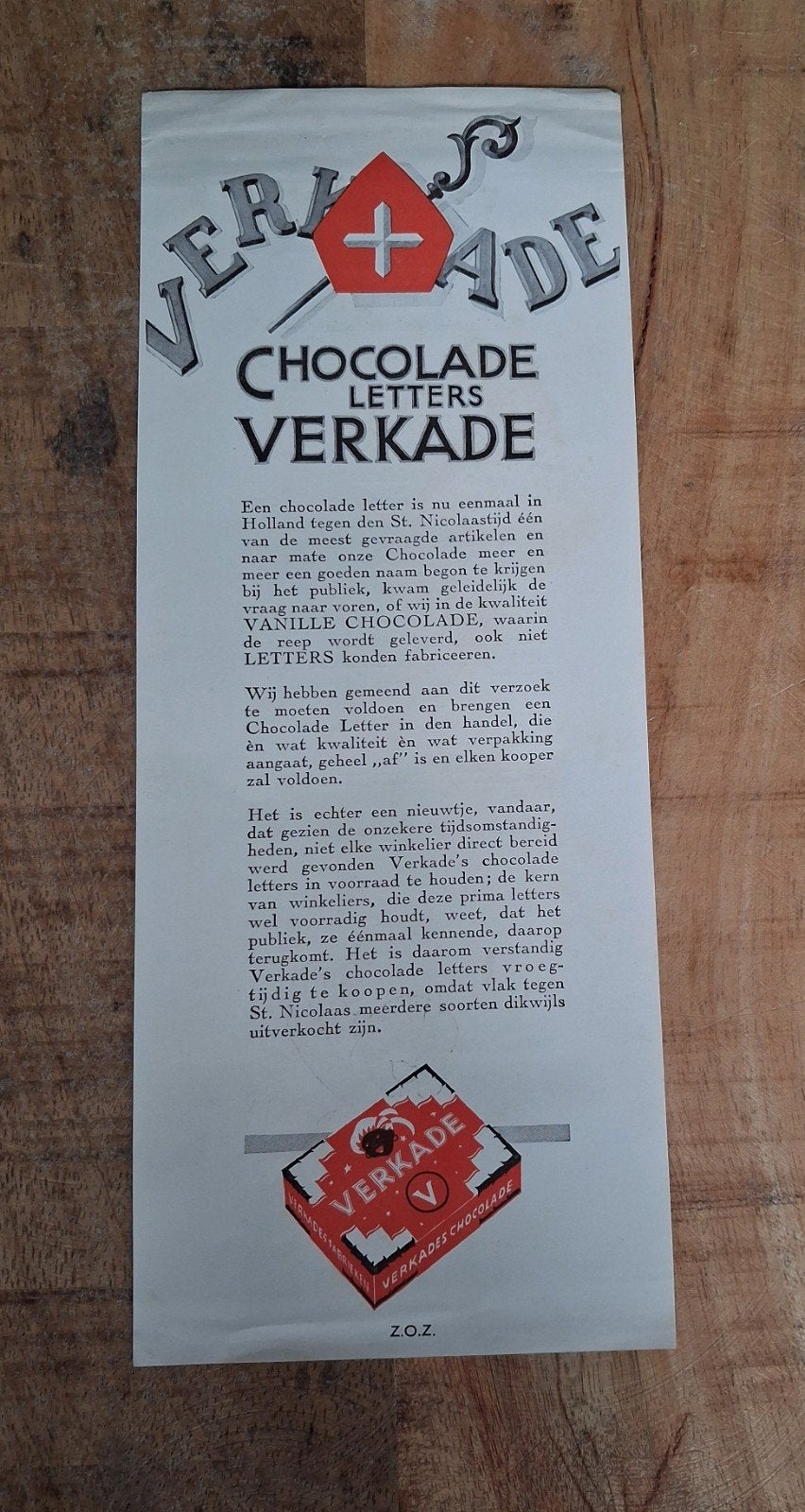 Verkade Chocolade Letters Reclamefolder (1932), Verzamelen, Merken en Reclamevoorwerpen, Ophalen of Verzenden, Overige typen