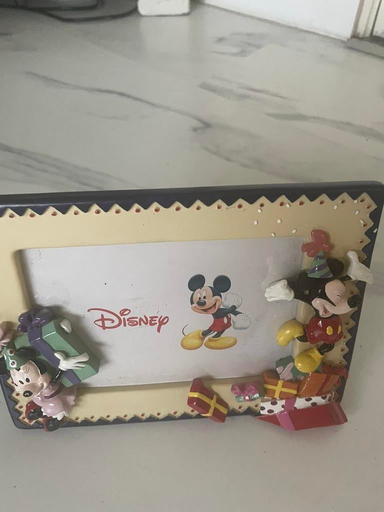 Vintage Disney lijstje Mickey en Minnie 3 D., Ophalen of Verzenden, Mickey Mouse, Zo goed als nieuw, Beeldje of Figuurtje