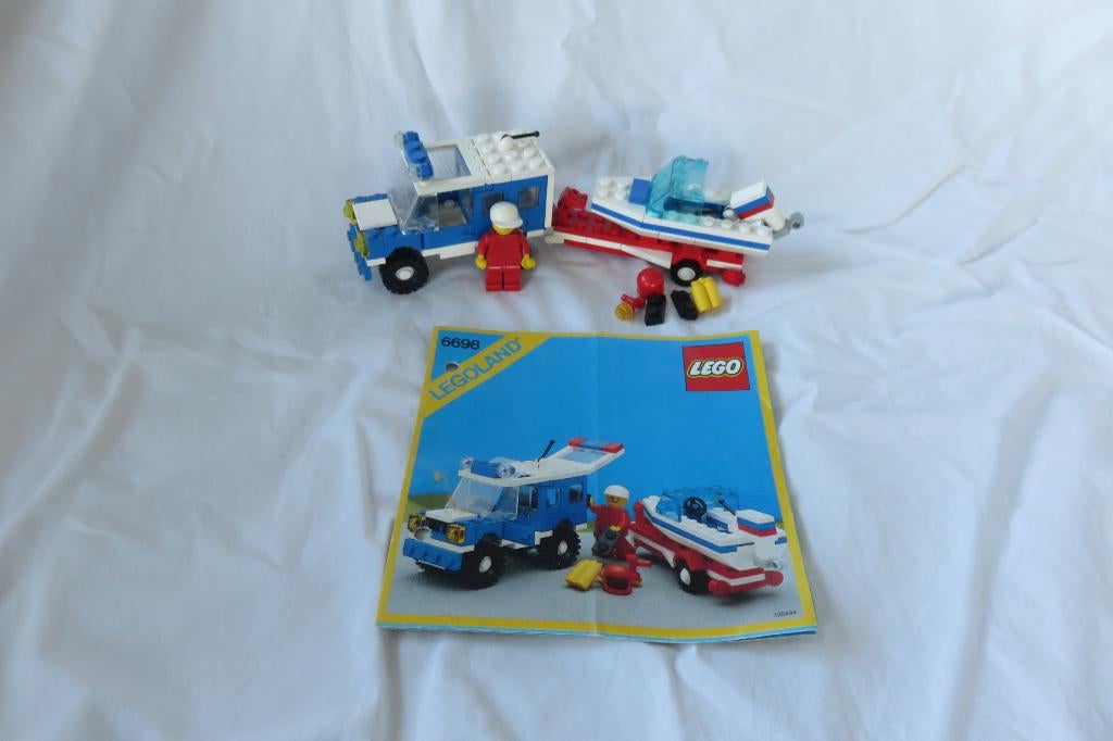 Lego classic town, set 6698 suv met speedboat, Ophalen of Verzenden, Gebruikt, Complete set, Lego