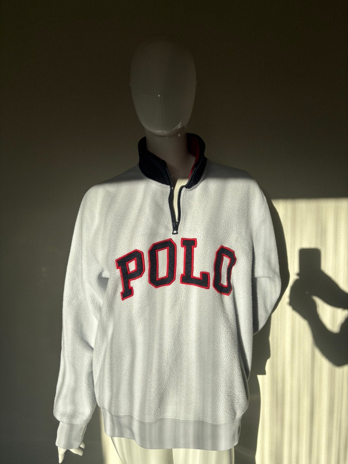 RALPH LAUREN ZIP TRUI ORIGINEEL WIT CRÈME HEREN L️, Ophalen of Verzenden, Zo goed als nieuw, Maat 52/54 (L), Wit