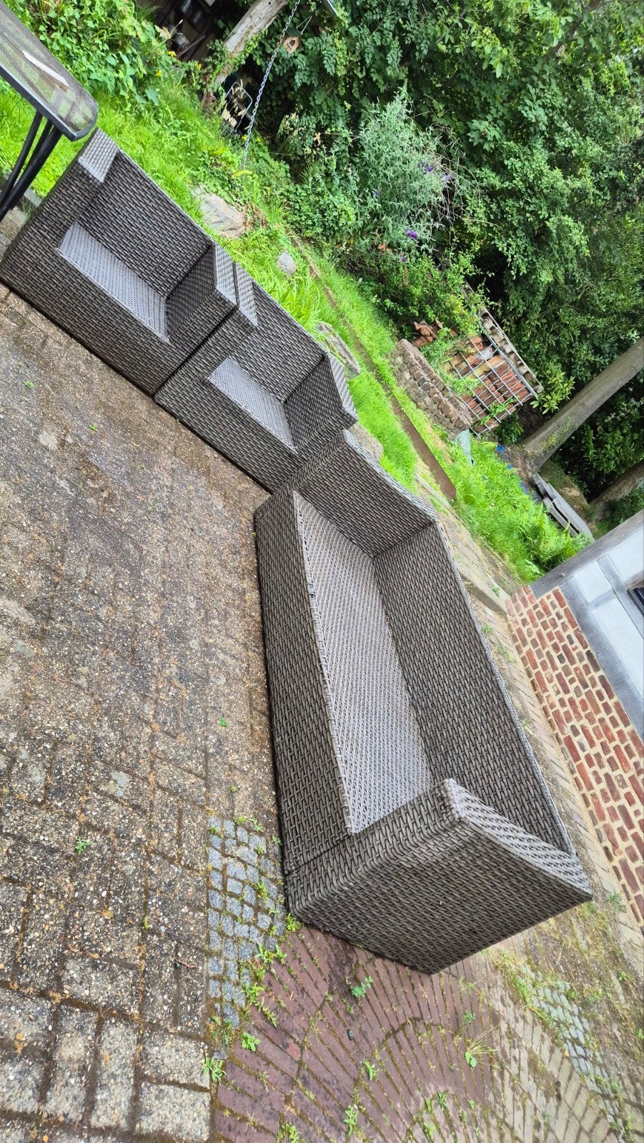 Gratis loungeset bank stoelen, Ophalen, Gebruikt, Kunststof, Bank