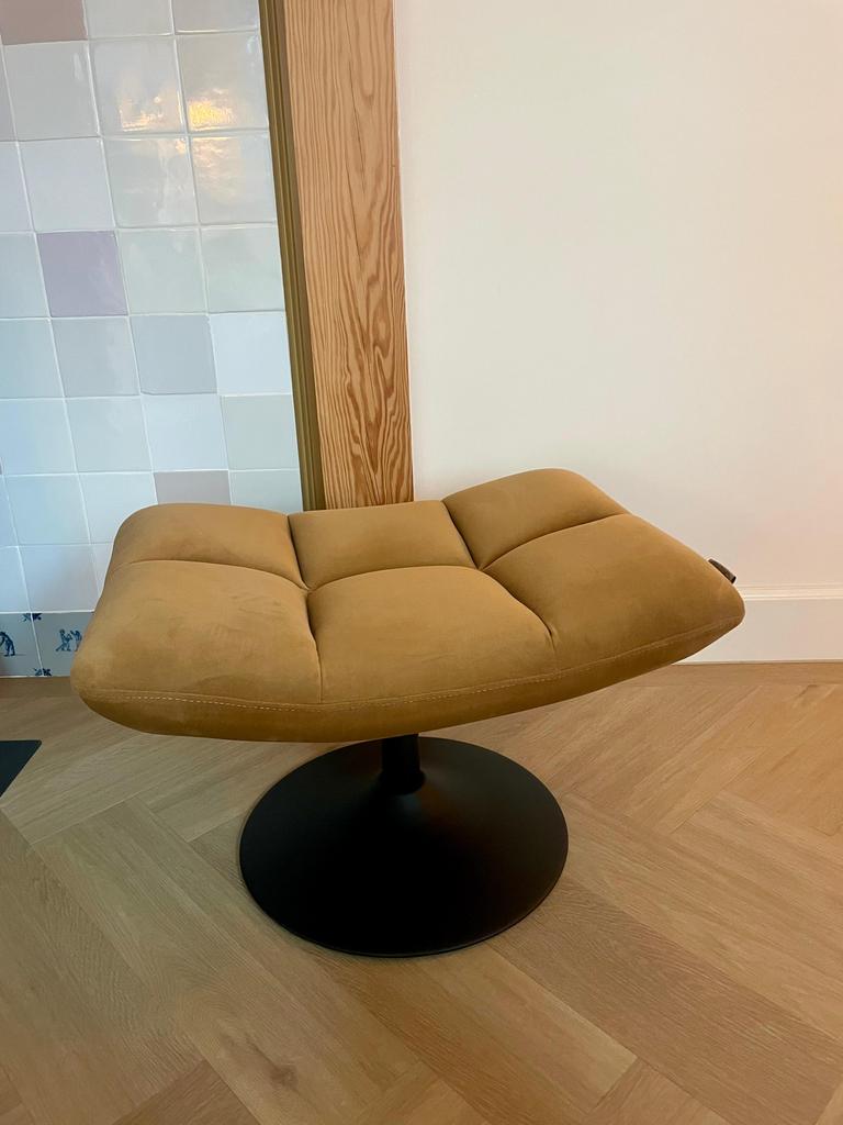 Hocker Bar Velvet Golden Brown - Dutchbone, Huis en Inrichting, Fauteuils, Ophalen, Minder dan 75 cm, Zo goed als nieuw, Stof