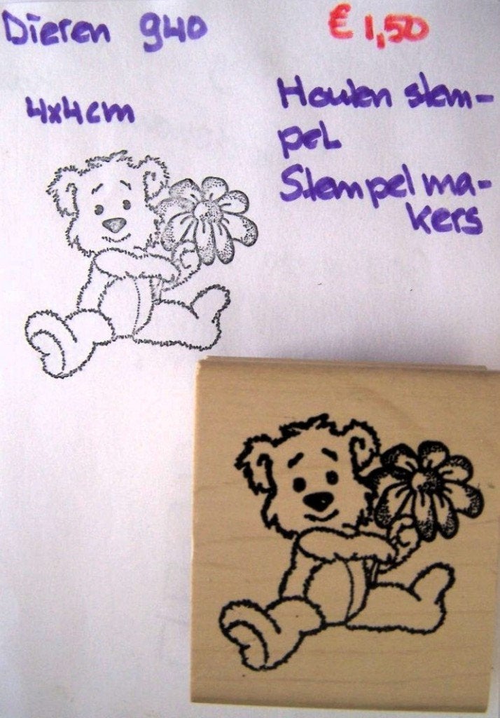Dieren 940 Houten stempel, Ophalen of Verzenden, Gebruikt, Houten stempel