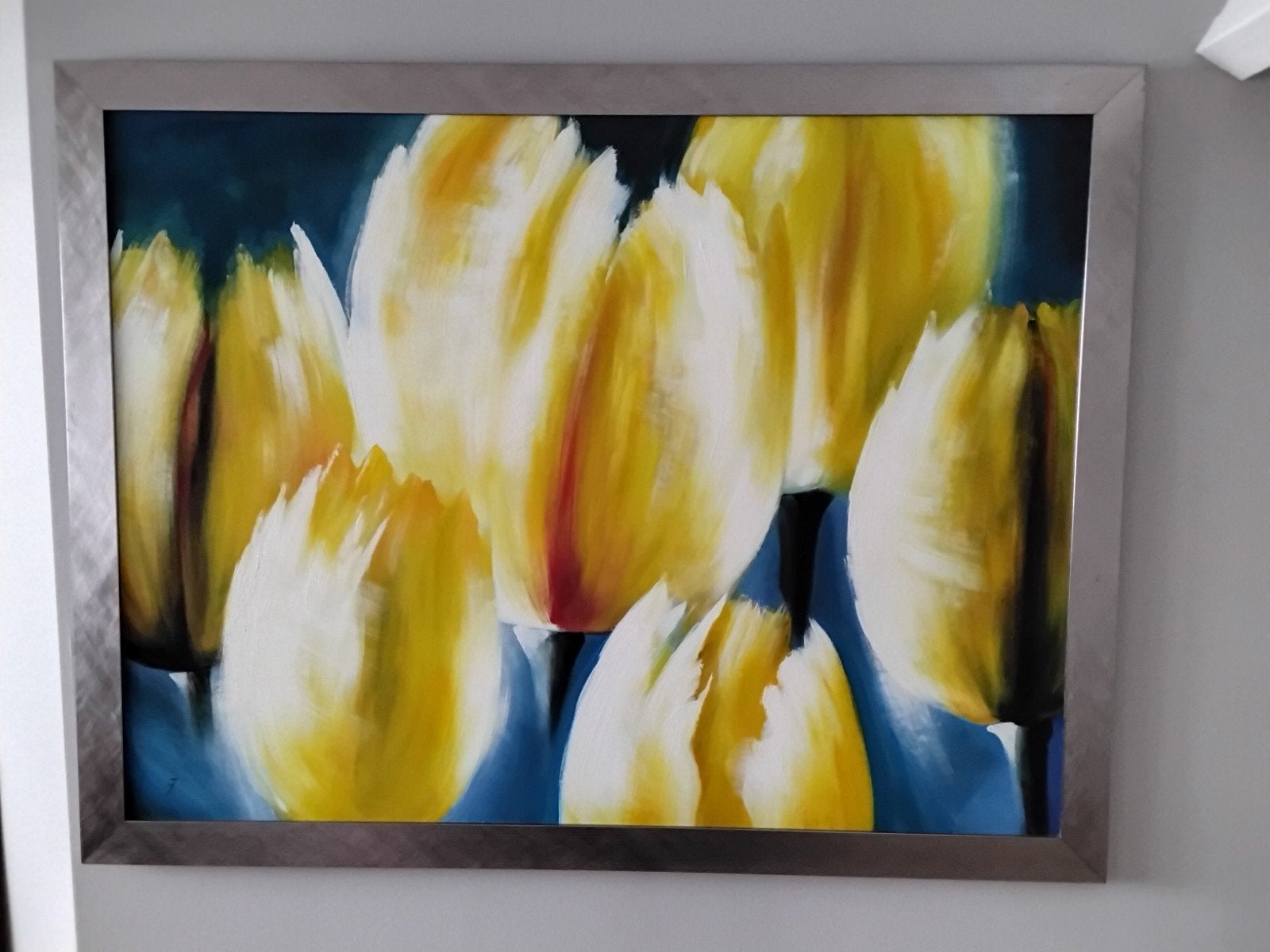 Olieverf schilderij tulpen bloemen, Ophalen