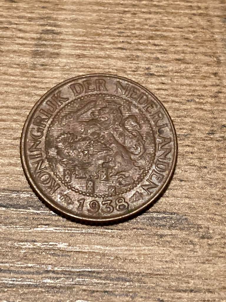 Cent 1938 Wilhelmina, Postzegels en Munten, Munten | Nederland, Ophalen of Verzenden, Koningin Wilhelmina, 1 cent, Losse munt
