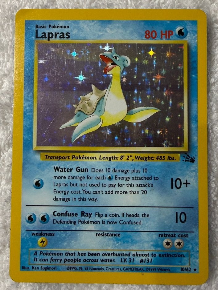 Lapras Holo Fossil 10/62 Nederlands, Ophalen of Verzenden