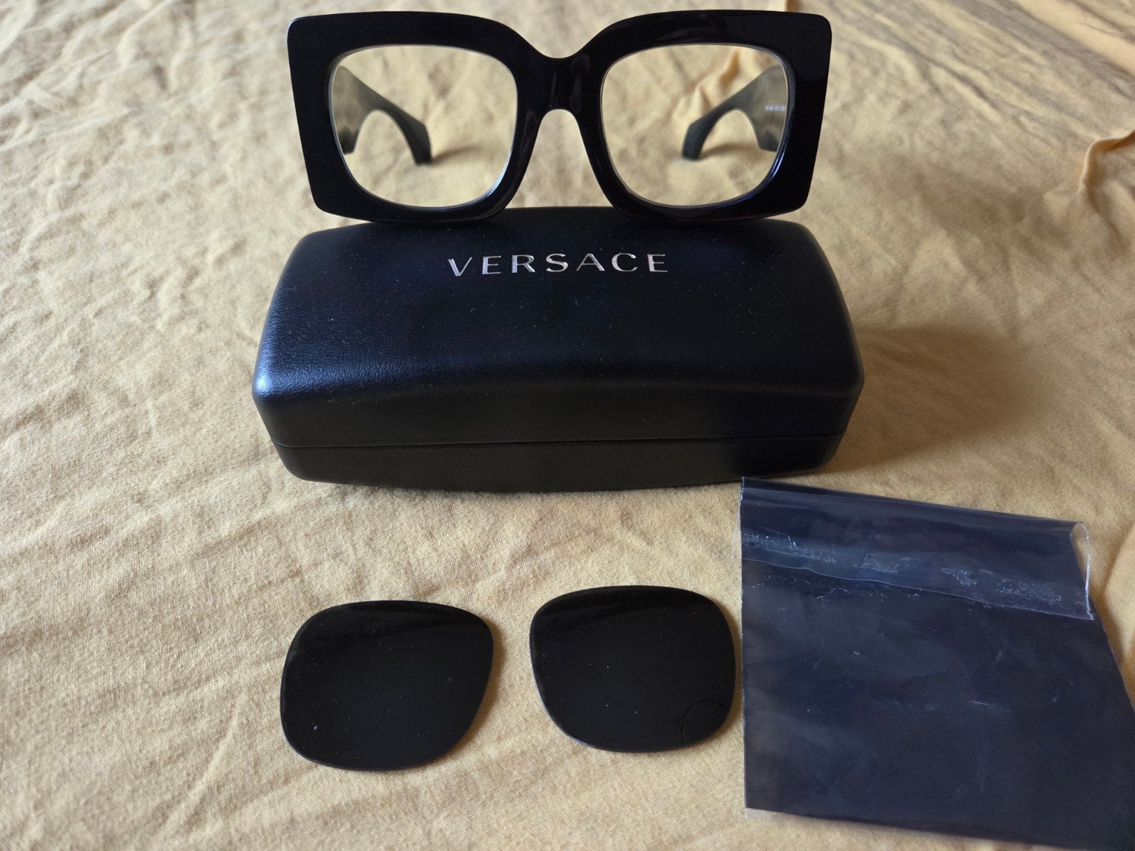 Versace bril zonnebril, Ophalen, Zwart, Gianni Versace, Nieuw