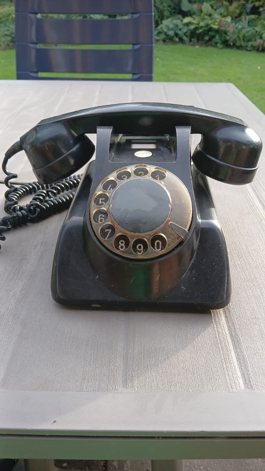Vintage PTT Telefoon met Draaischijf - Zwart Bakeliet, Telecommunicatie, Ophalen of Verzenden, Gebruikt, Bakeliet