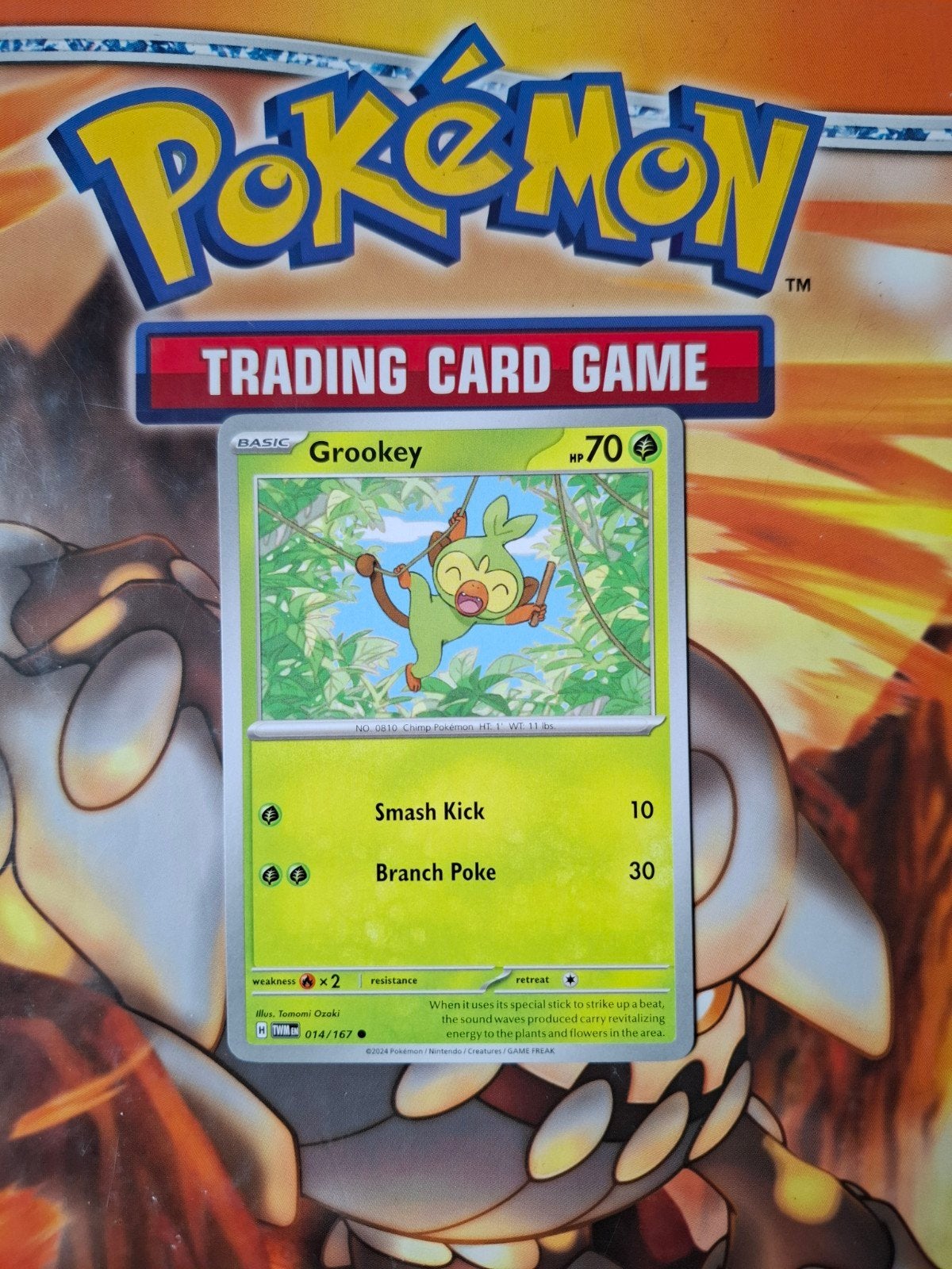 Grookey 014/167 Twilight masquerade pokemon kaart nm, Ophalen of Verzenden, Zo goed als nieuw, Losse kaart