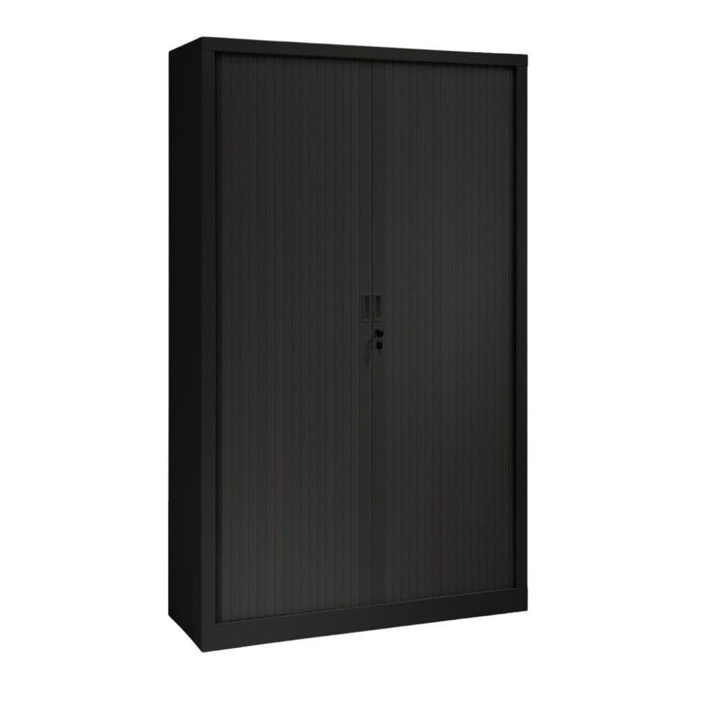 MN Office Roldeurkast H198xB120xD43 Zwart, Kunststof, 100 tot 150 cm, Nieuw, Ophalen of Verzenden