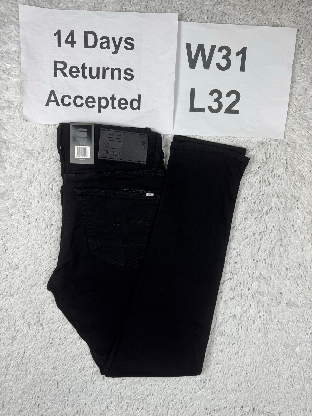 G-Star RAW 3301 Slim Jeans SuperStretch W31 L32 3271, G, Zwart, G, Nieuw