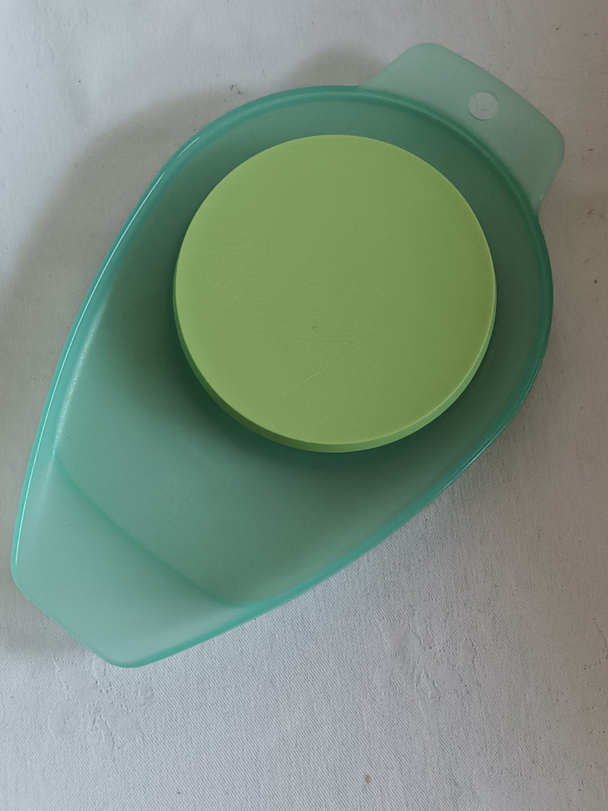 Tupperware snijplank Mamsell met spatel, Ophalen of Verzenden, Gebruikt, Groen, Overige typen