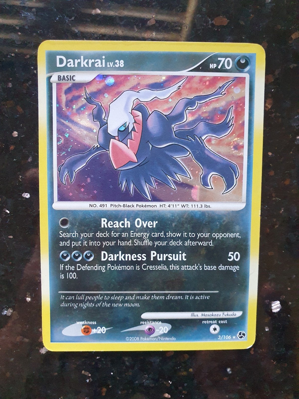 Darkrai 3/106 holo pokemon kaart, Ophalen of Verzenden, Zo goed als nieuw