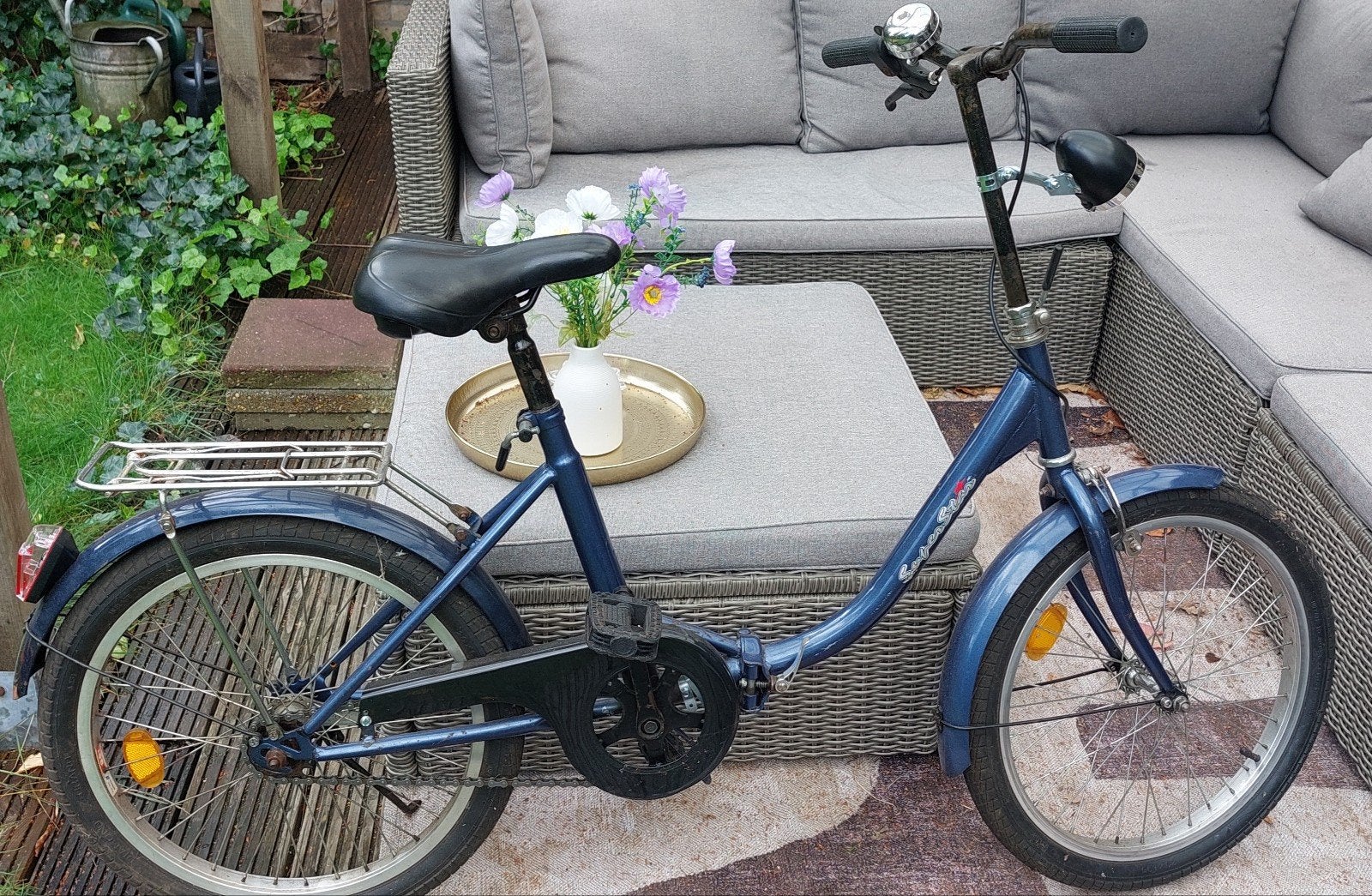 Opvouwbare fiets vouwfiets - Blauw - Gebruikt, Fietsen en Brommers, 20 inch of meer, Gebruikt, Velgrem, Totaal opvouwbaar