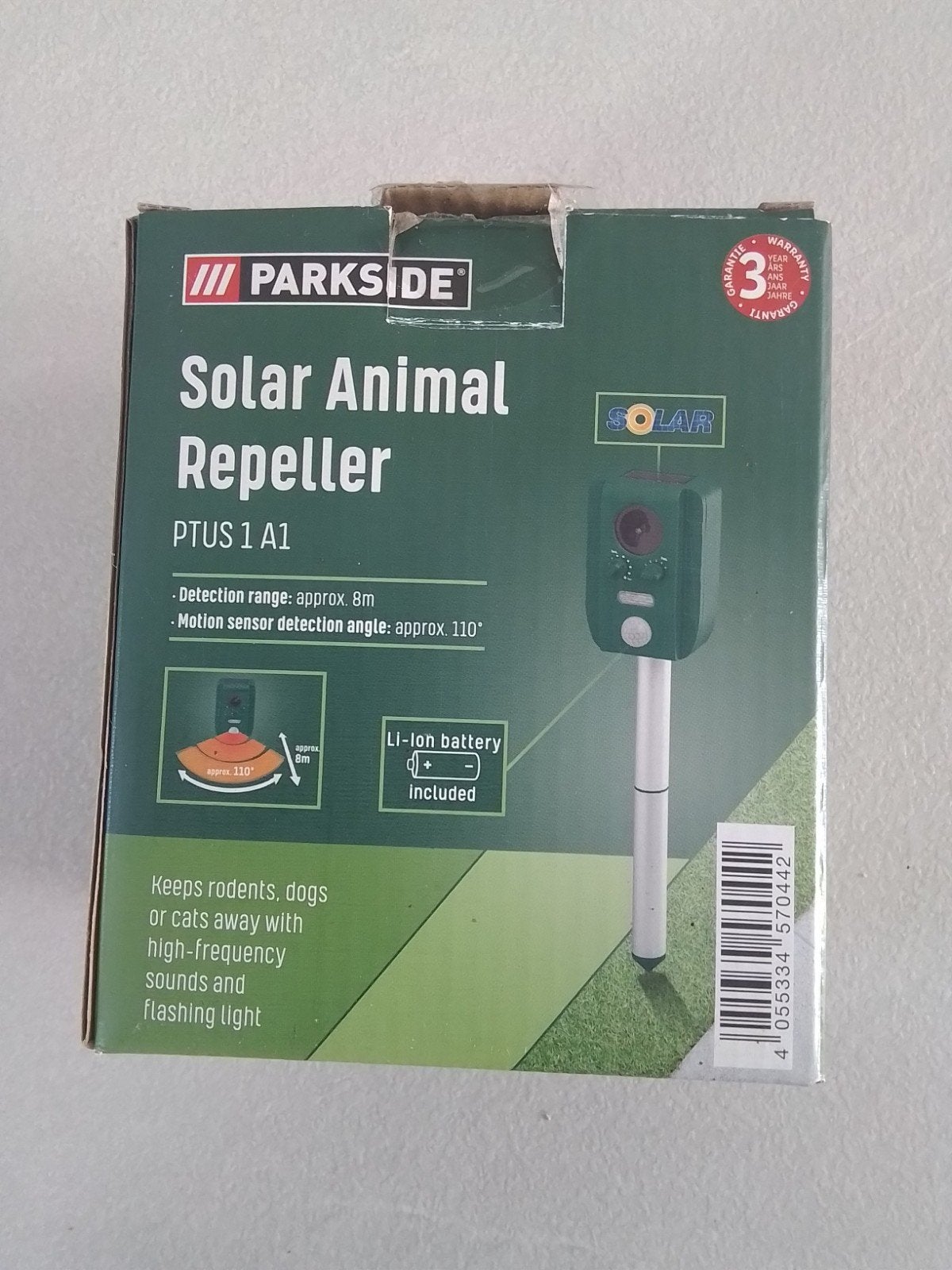 Parkside Solar Dierenverjager PTUS 1 A1, Ophalen, Zo goed als nieuw