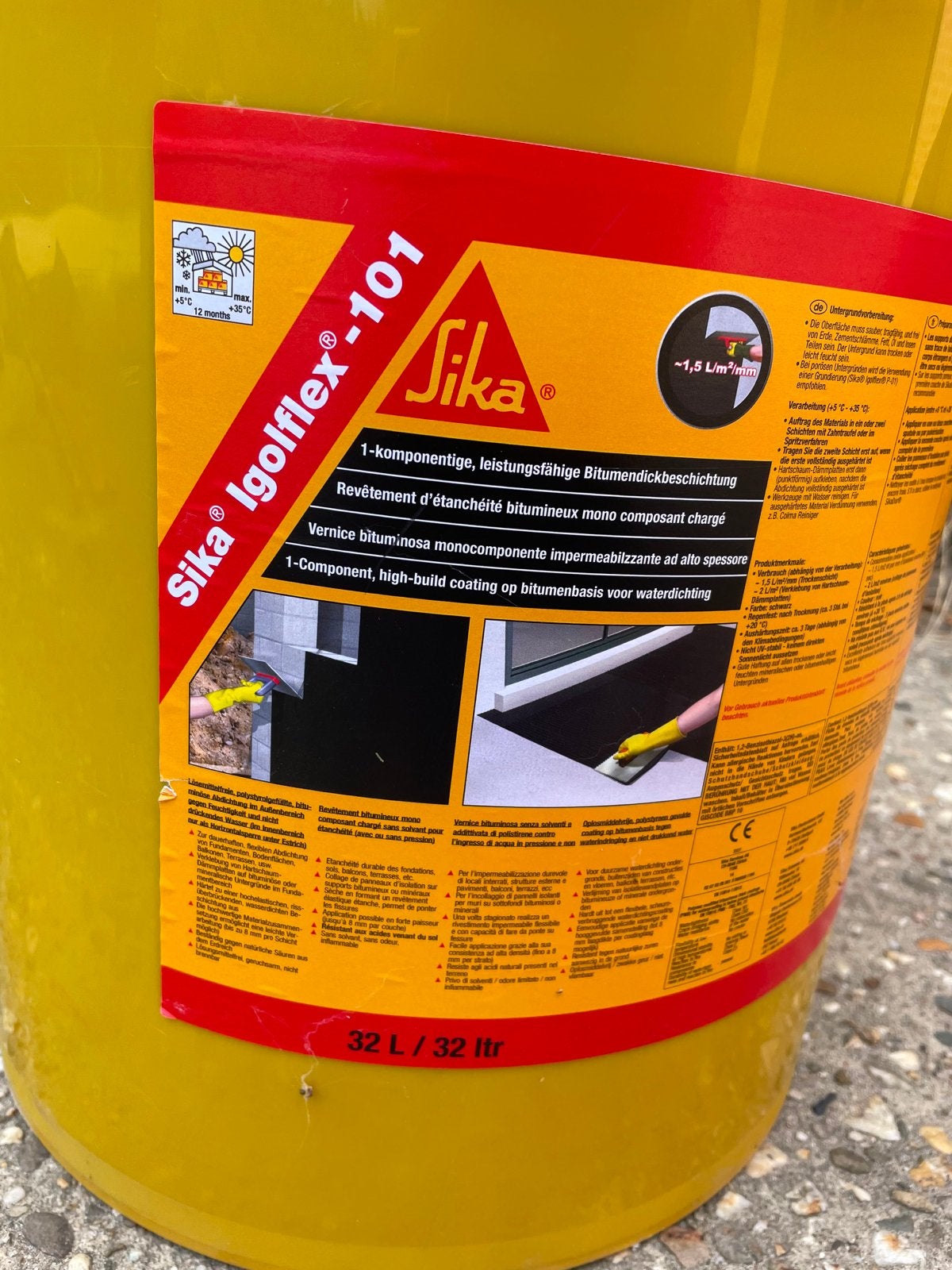 Sika Igolflex-101 Waterdichting 32L voor Betonconstructies, Overige materialen, Nieuw, Minder dan 5 m², Muurisolatie
