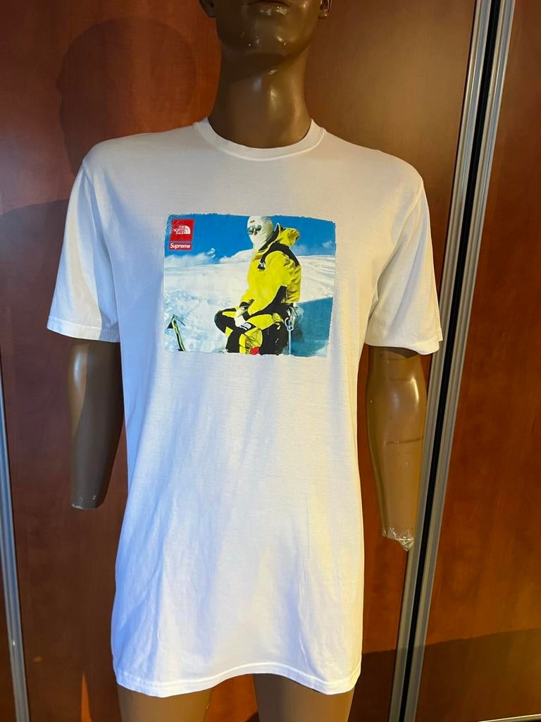SUPREME x THE NORTH FACE T-shirt maat L origineel ZGAN, Maat 52/54 (L), Wit, Ophalen of Verzenden, Zo goed als nieuw