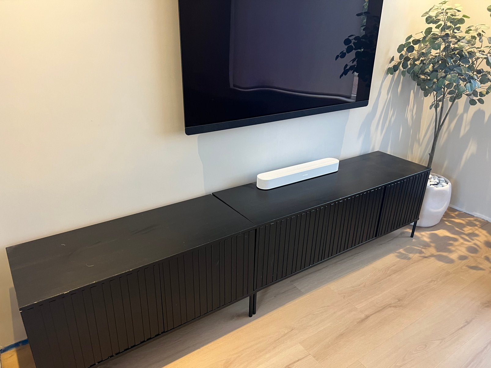 Woood Gravure dressoir tv meubel zwart, Ophalen of Verzenden, Gebruikt, 25 tot 50 cm, Minder dan 100 cm