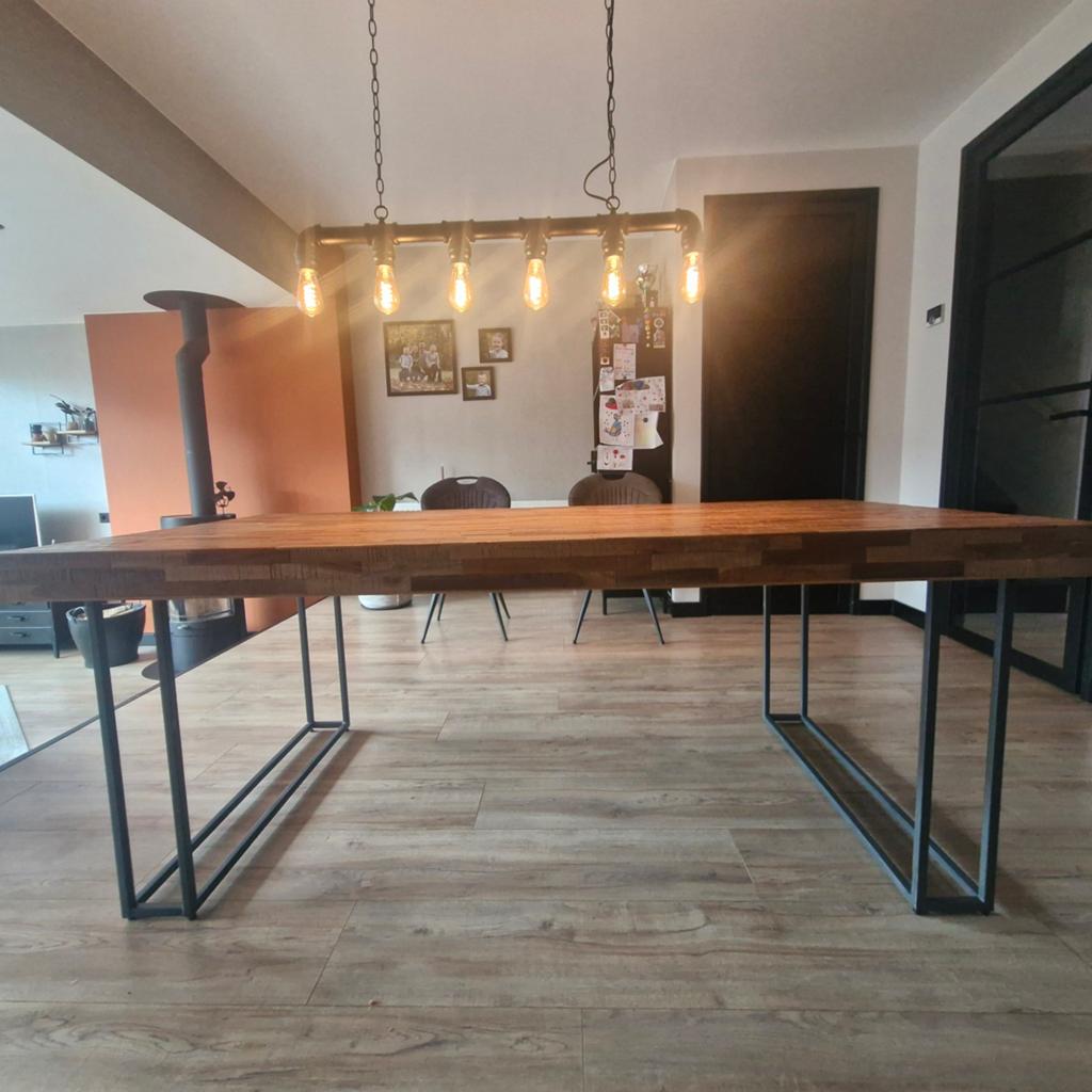Eettafel teca teak 200 x 100 cm, Ophalen of Verzenden, Rechthoekig, 200 cm of meer, 50 tot 100 cm