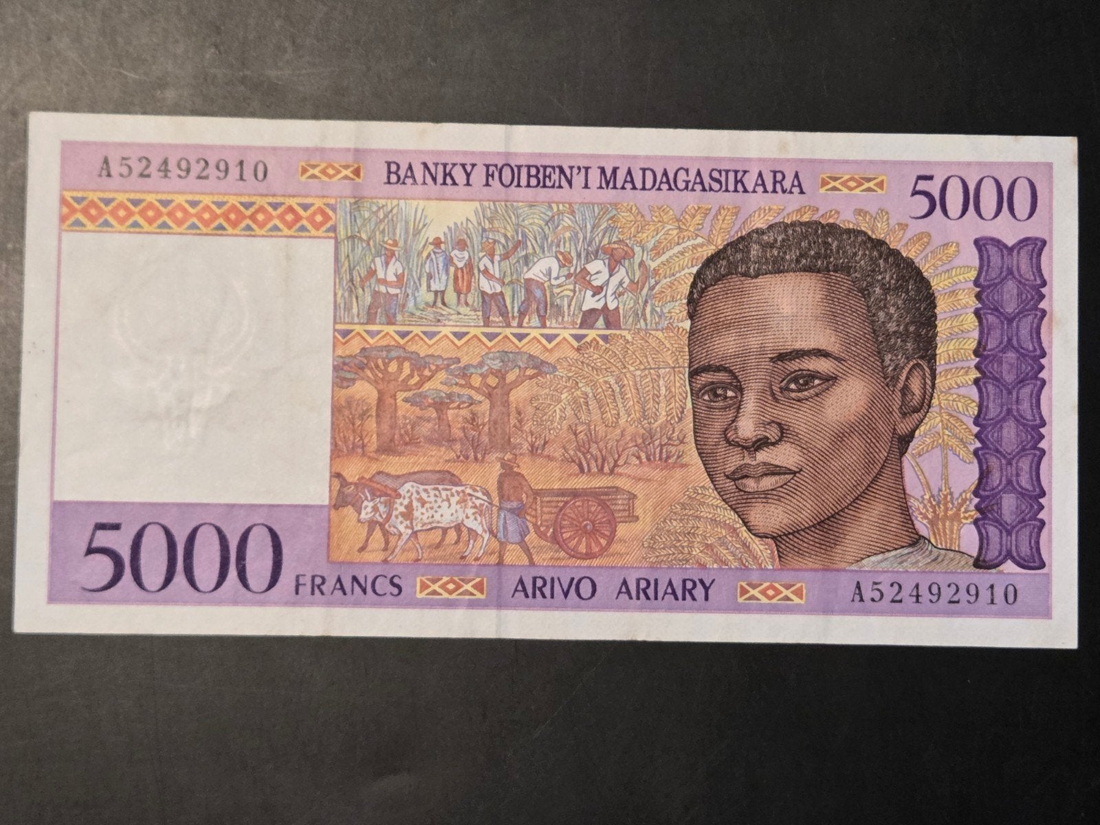 Madagascar 5000 francs 1995-2004 XF, Postzegels en Munten, Bankbiljetten | Afrika, Ophalen of Verzenden, Overige landen