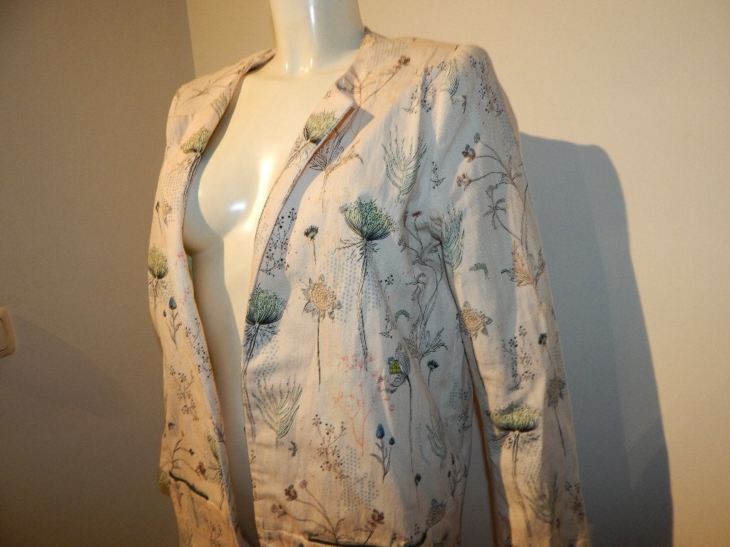Pom Amsterdam langere blazer bloemen rupsjes print 40, Kleding | Dames, Maat 38/40 (M), Jasje, Gedragen, Pom Amsterdam